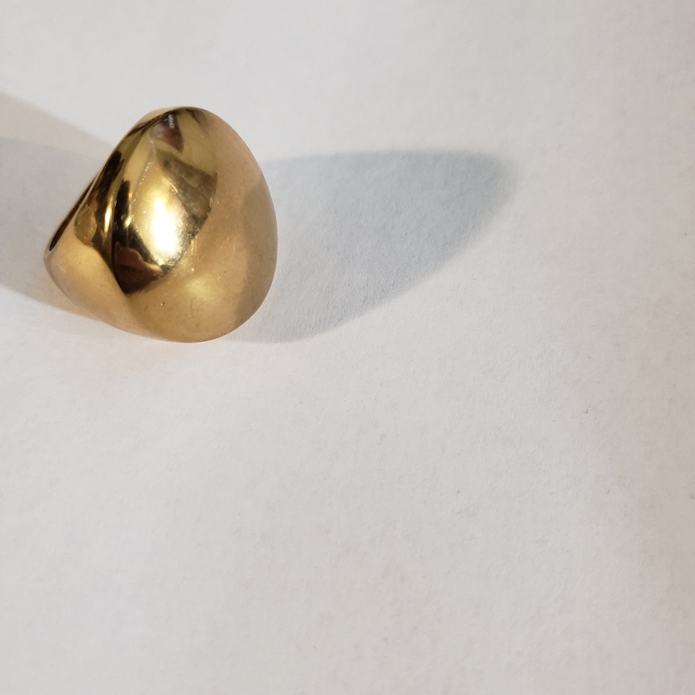 Gold Round Statement Ring - image 5